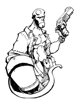 coloriage hellboy de profil